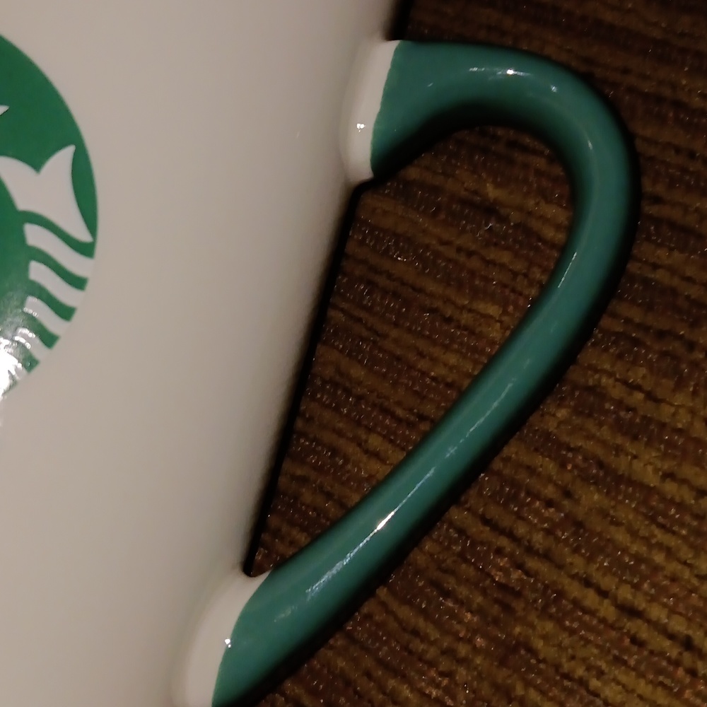 Starbucks Classic Logo Mug ■ Green Handle - Picture 3 of 6